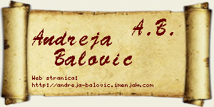 Andreja Balović vizit kartica